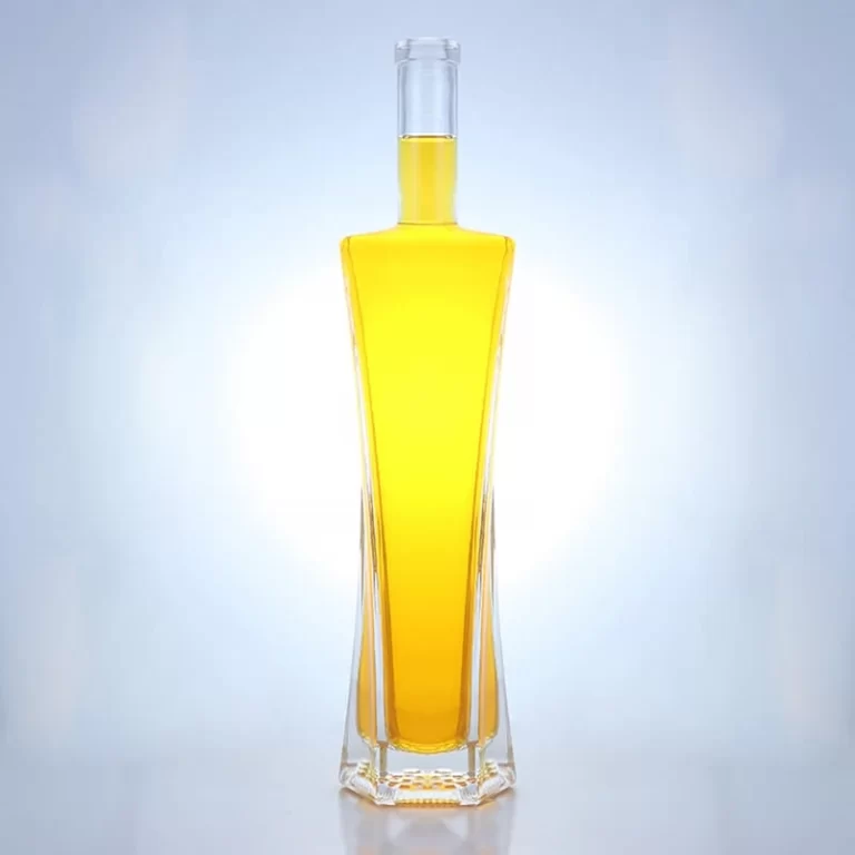 027 - Hot Sale Shaped Vodka Glass Bottles 750ml With Cork