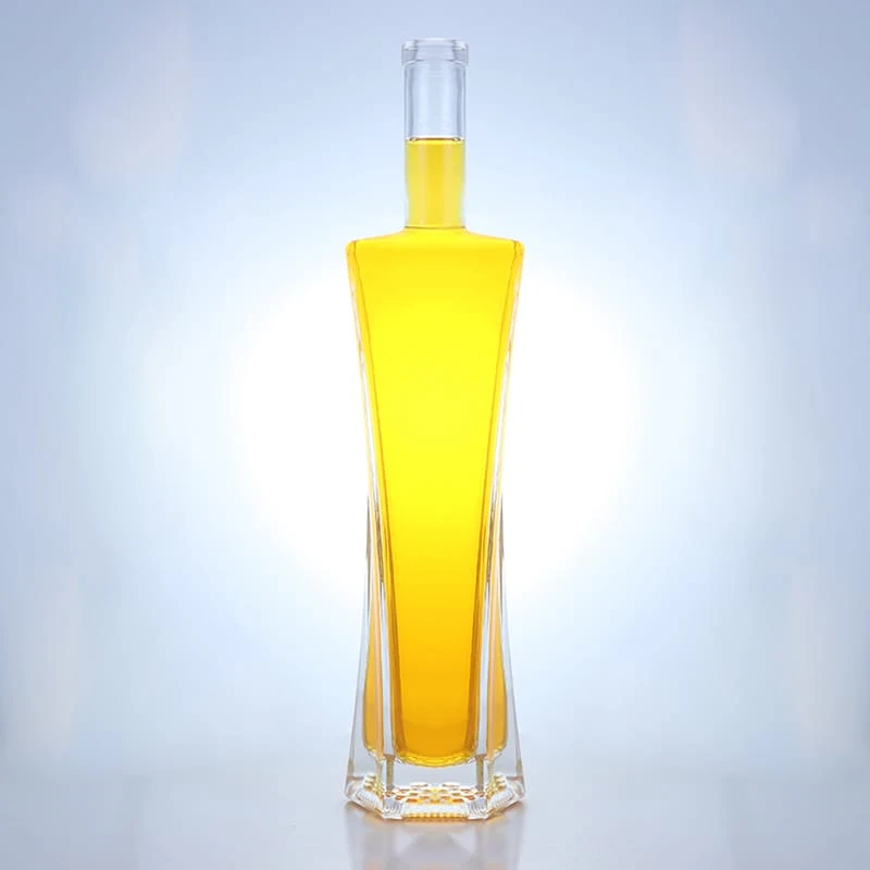 027 - Hot Sale Shaped Vodka Glass Bottles 750ml With Cork