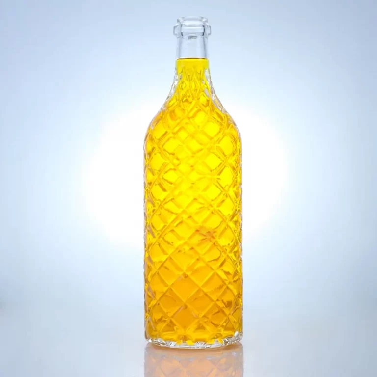 042 - Emboss Logo Customized Glass Bottle For Liquor