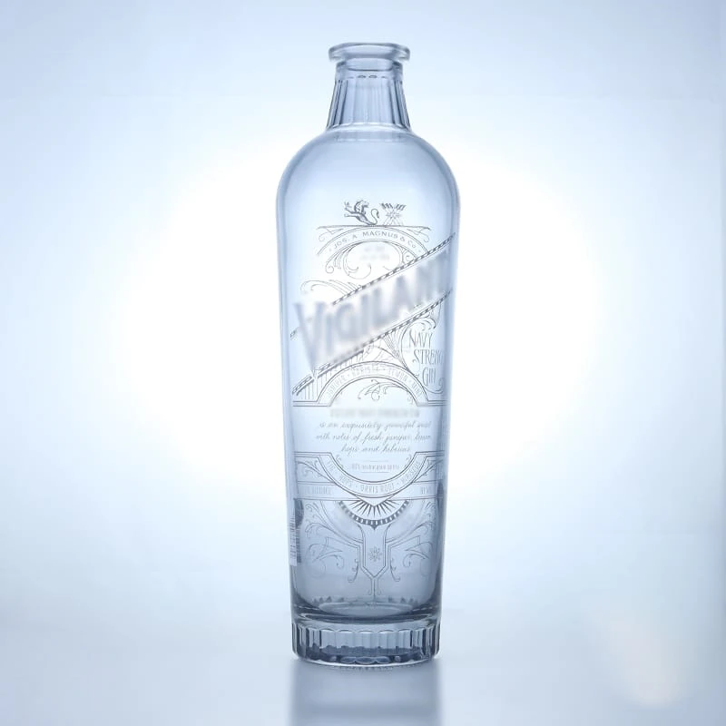 069-high quality 750ml blue tequila glass bottle