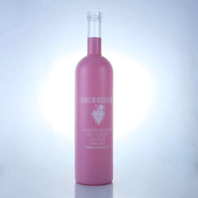 088-Very nice clear glass bottles for pink tequila