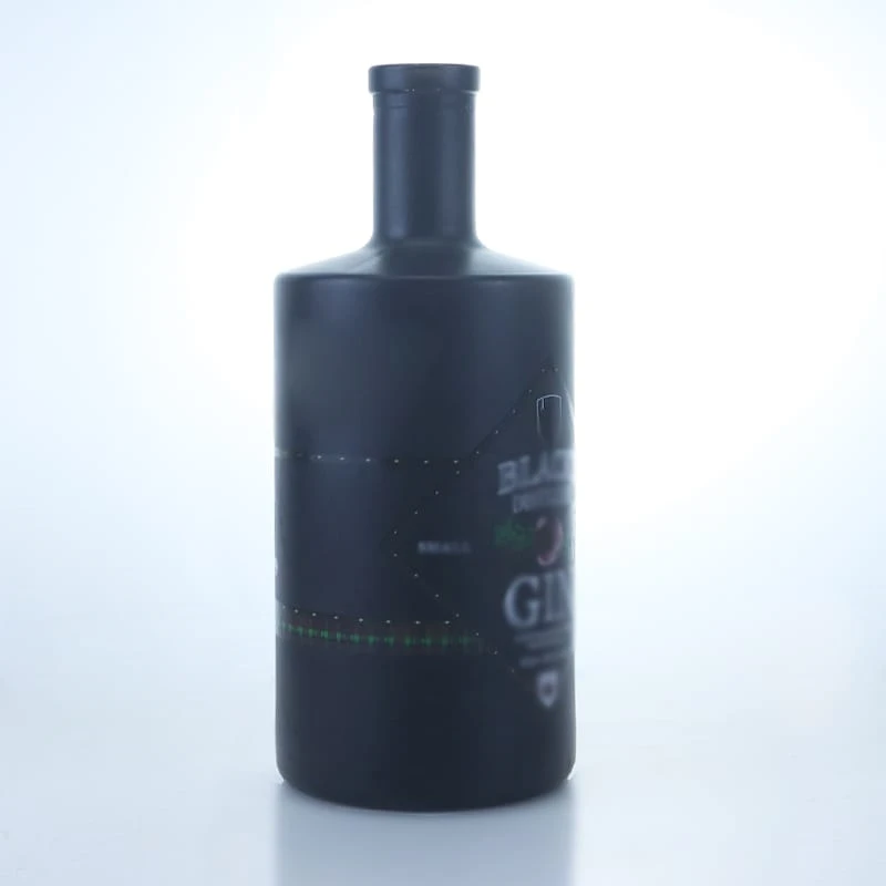 103- 750ml Rum glass bottle with spray black