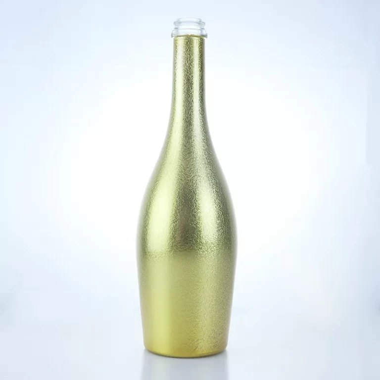 107- 750Champagne glass bottles sprayed with fingerprint paint