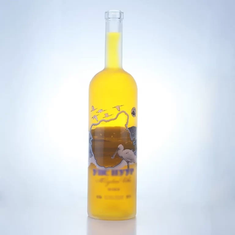 137-Factory wholesale frosted clear window vodka glass bottles with screen printing