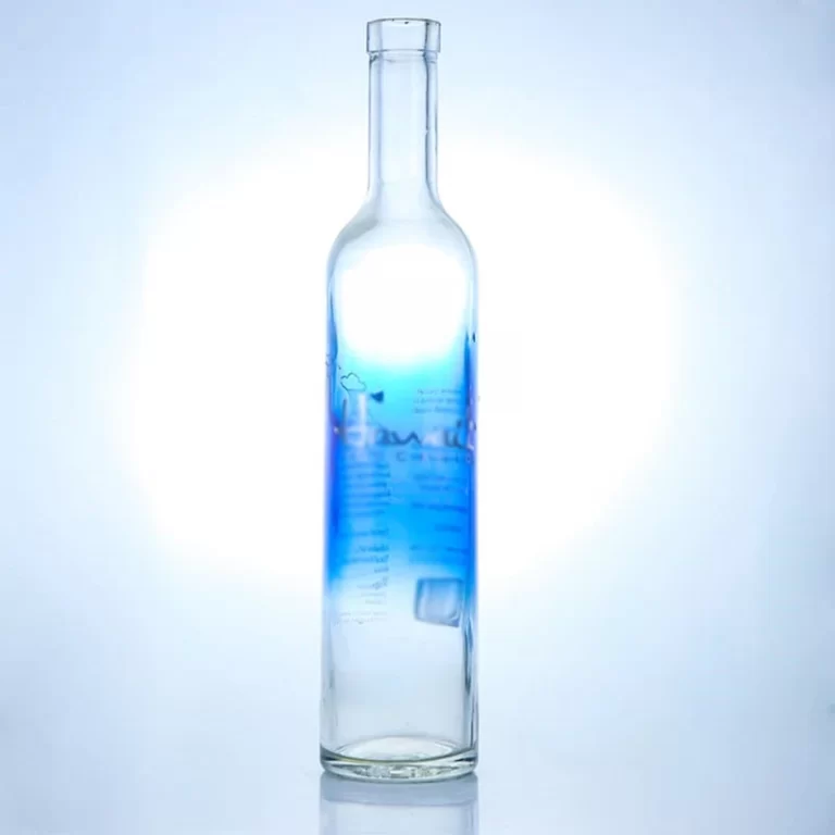 153-Factory wholesale spray blue vodka glass bottle