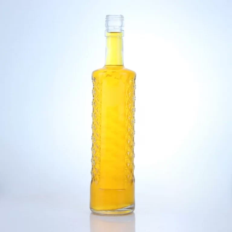 162 - Customized Emboss logo 500ml Glass Bottle For Vodka