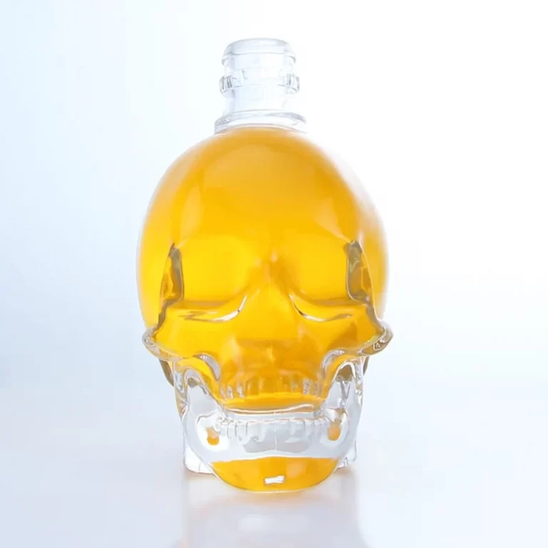 167 - Unique 250ml Skull Head Glass Bottle For Liquor