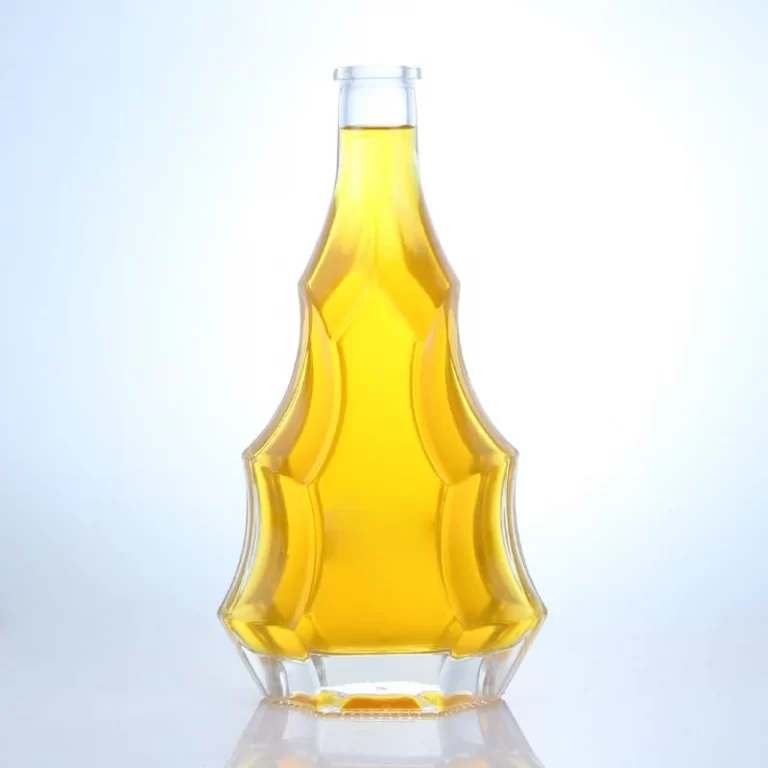 170 - Unique Fire Shaped 500ml Flint Glass Bottle