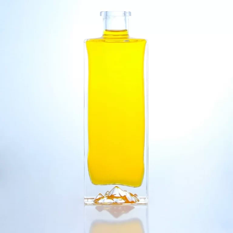 179 - Hot Sale Square 500ml Glass Bottle With Mountain Shaped Bottom