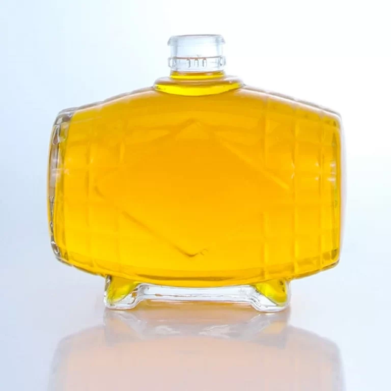 180 - Unique Drum Shaped Glass Bottle 500ml For Spirits