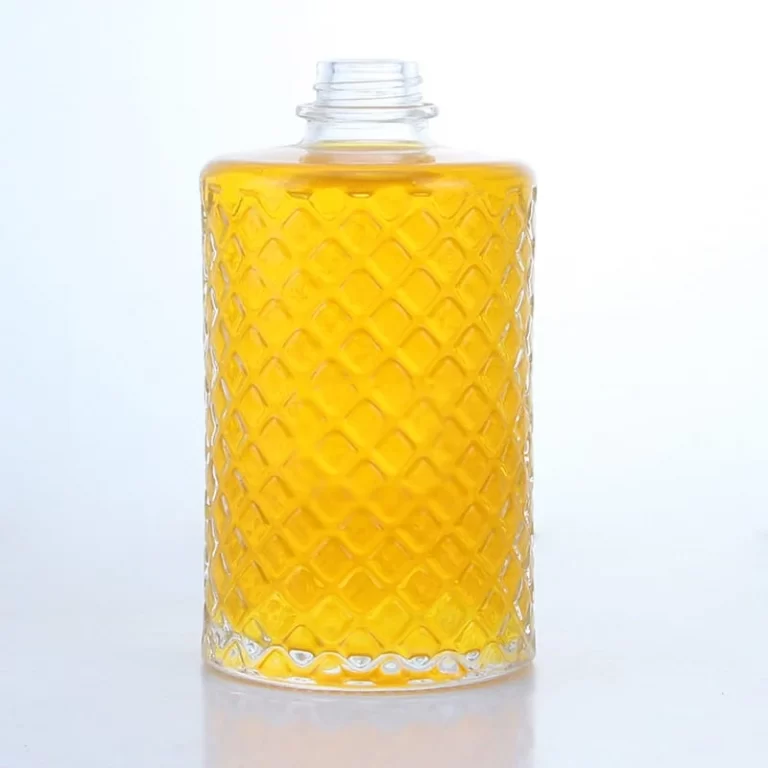 198 - Embossed Logo 250ml Small Glass Bottle With Screw Cap