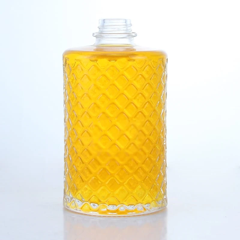 198 - Embossed Logo 250ml Small Glass Bottle With Screw Cap