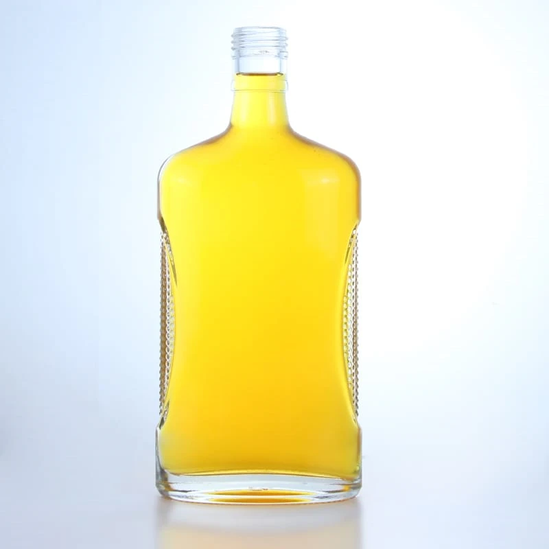 200 - Flat Shaped 750ml Glass Bottle With Screw Finish