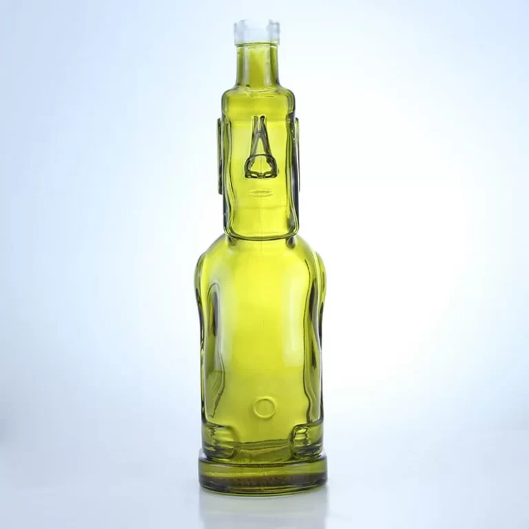 203 - Customized Shaped Green Color Painted Glass Bottle