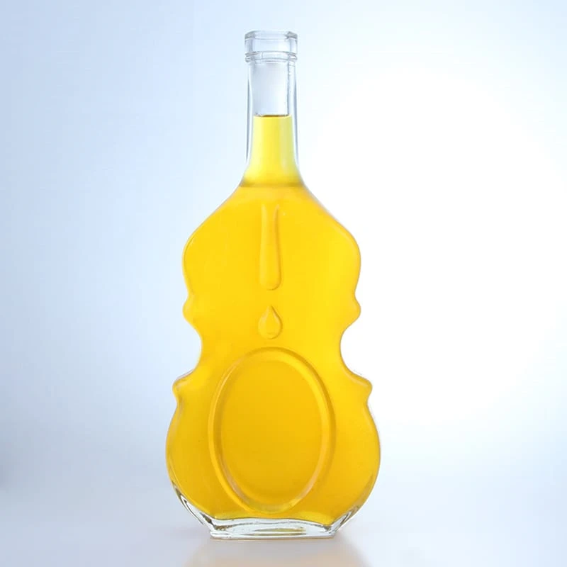 206 - Customized Violin Shaped 750ml Glass Bottle With Cork