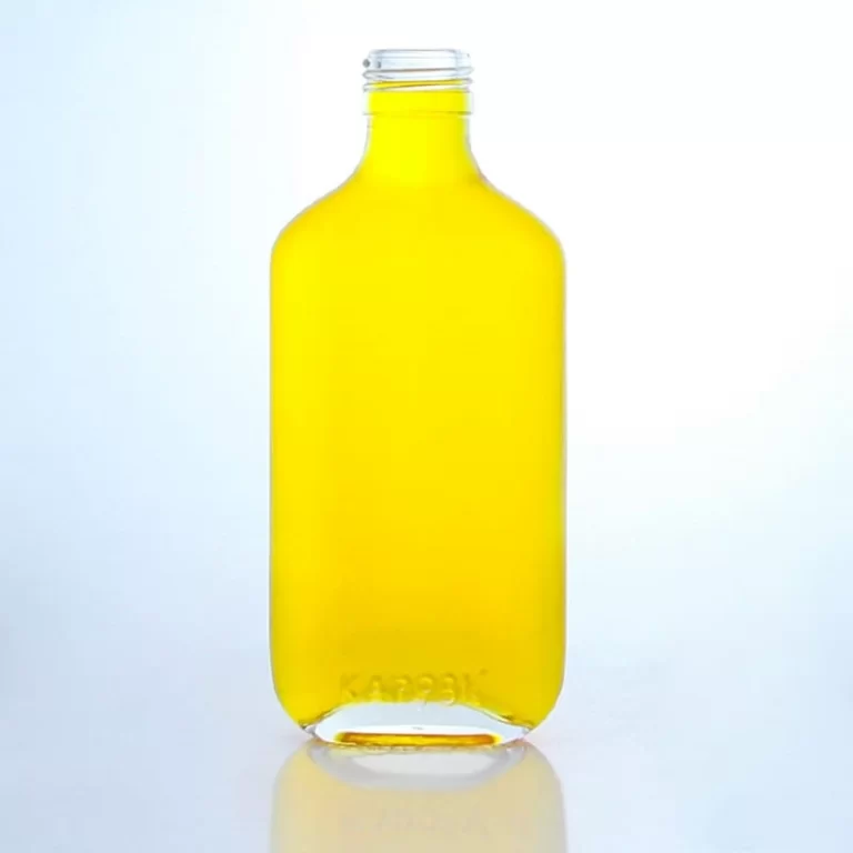 498 - Unique Flat Empty 350ml Glass Bottle With Screw Cap