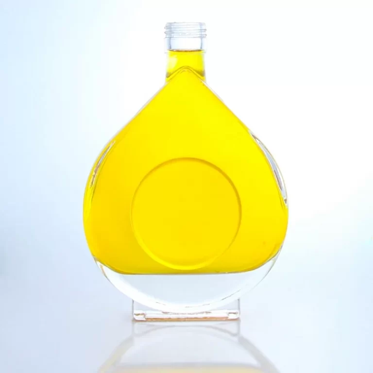 499 - Unique Heart Shape Clear 500ml Glass Bottle