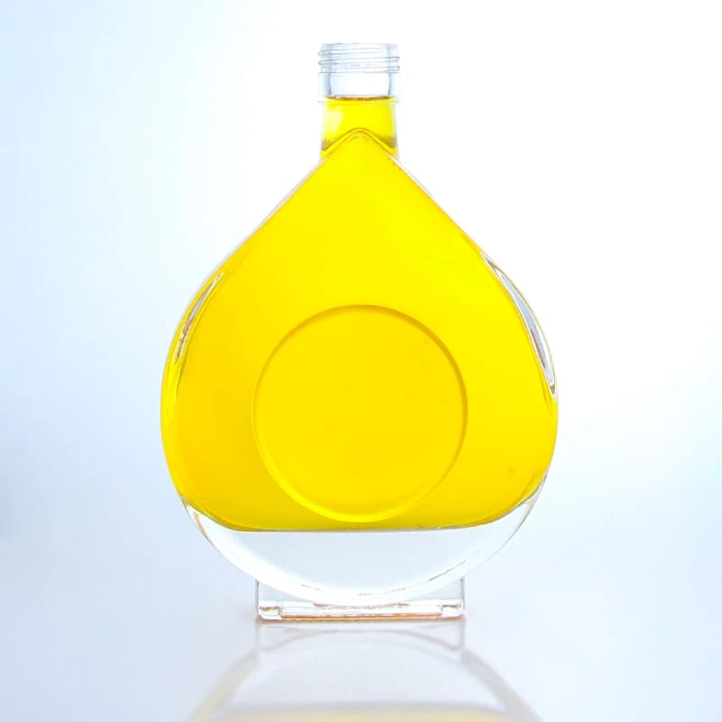 499 - Unique Heart Shape Clear 500ml Glass Bottle