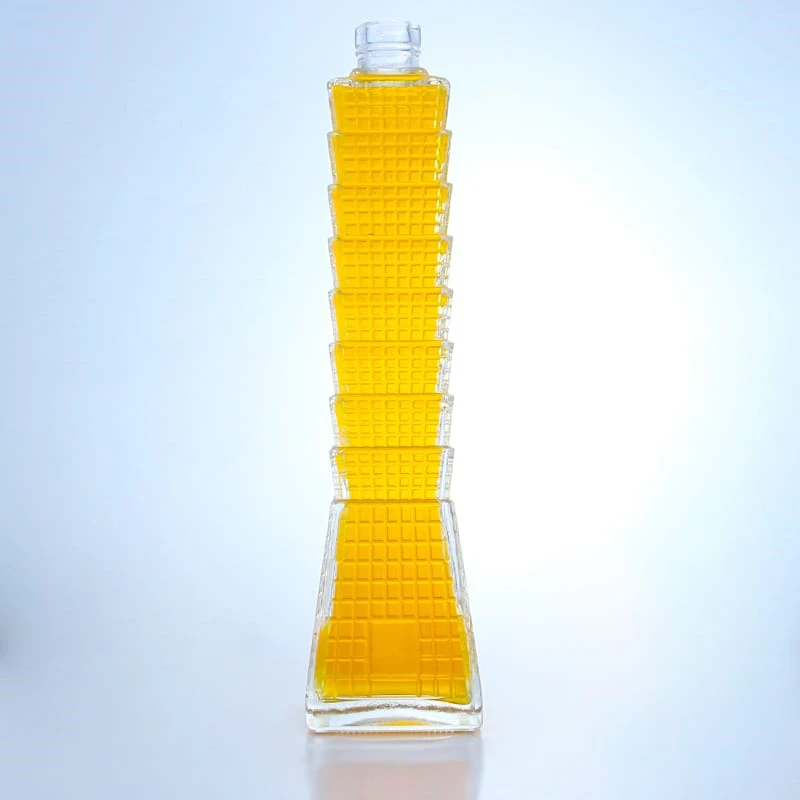 219 - Unique Tower Shaped 750ml Glass Bottle For Wholesale