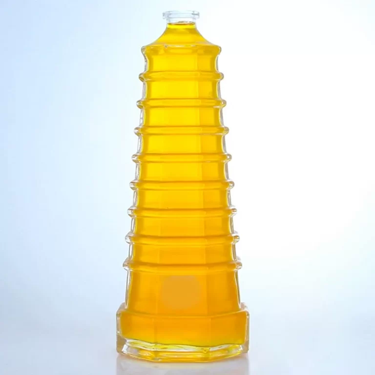 222 - Unique Shaped Clear 750ml Glass Bottle