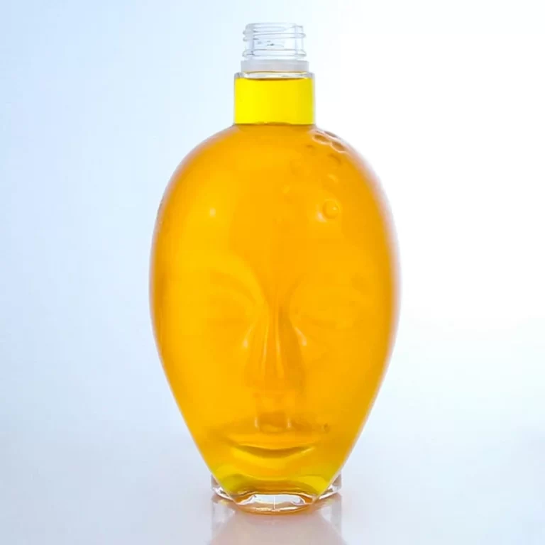 224 - Unique Shaped Flint Glass Bottle With Screw Cap