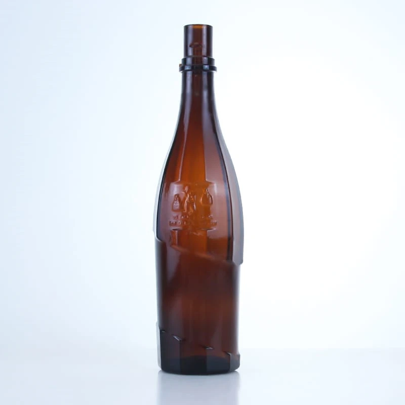 234 - Customized Shape 620ml Amber Beer Glass Bottle