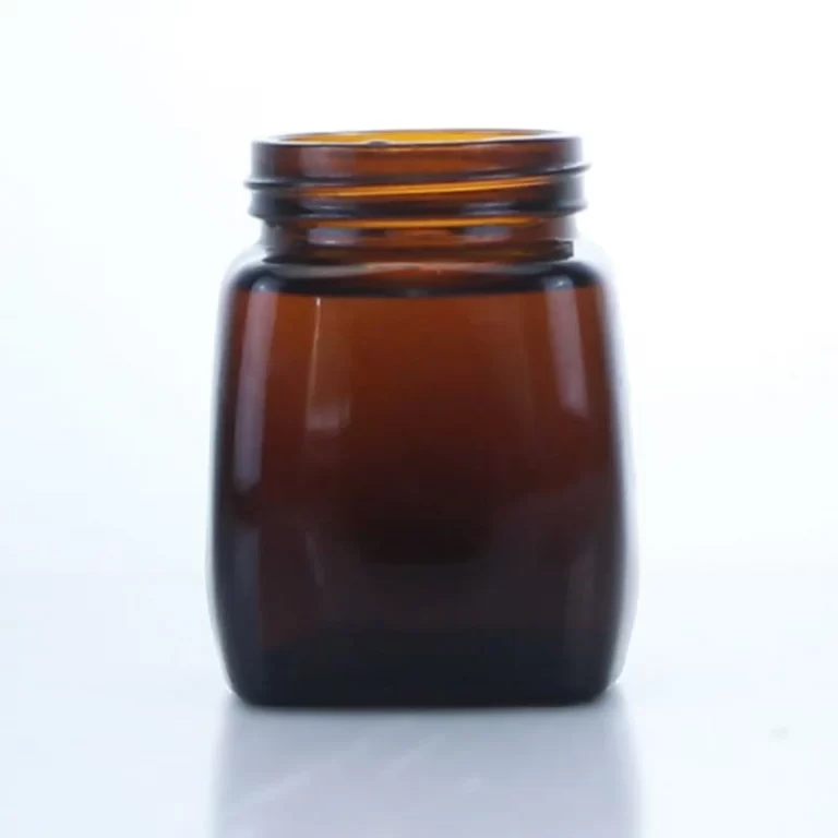 239 - Customized Shape Amber Glass Jar With Cap