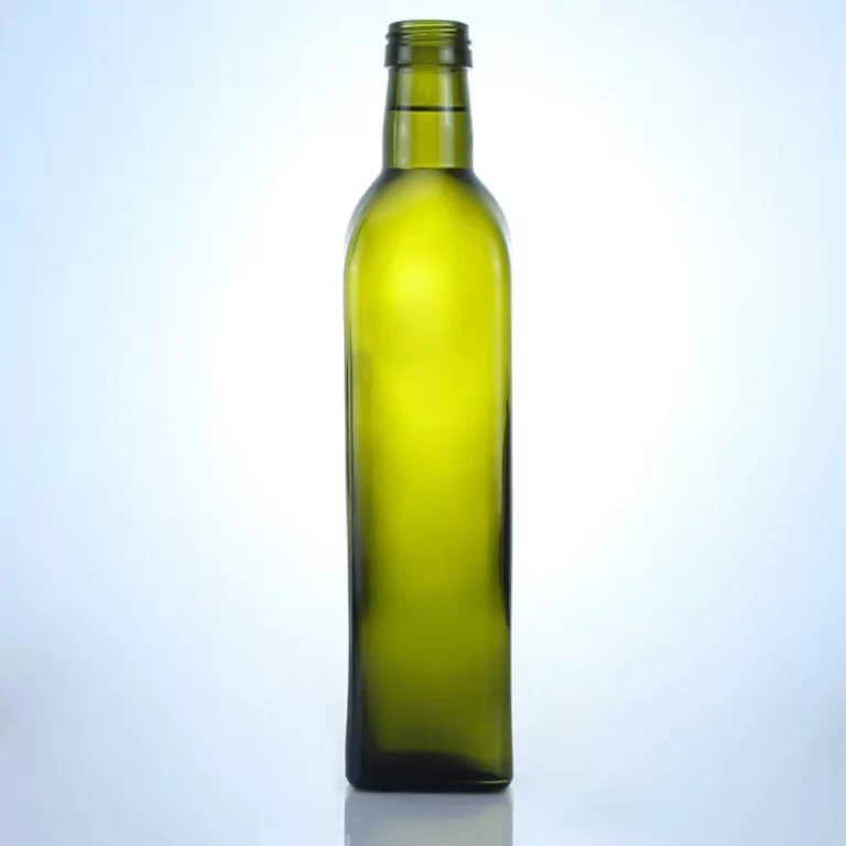 245 - Hot Sale 375ml Dark Green Olive Oil Glass Bottle