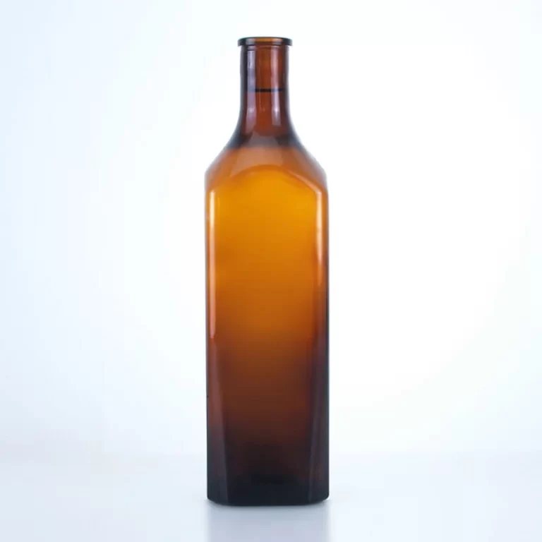 263 - Wholesale 700ml Square Glass Amber Bottle