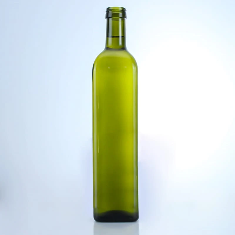 271 - Classic 750ml Dark Green Olive Oil Glass Bottle