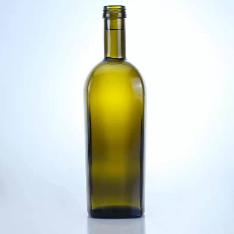 277 - Classic Square 750ml Dark Green Glass Bottle For Oil