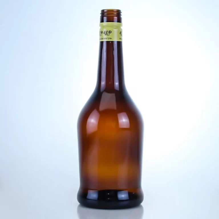 278 - Classic Round Beer Amber Glass Bottle With Caps