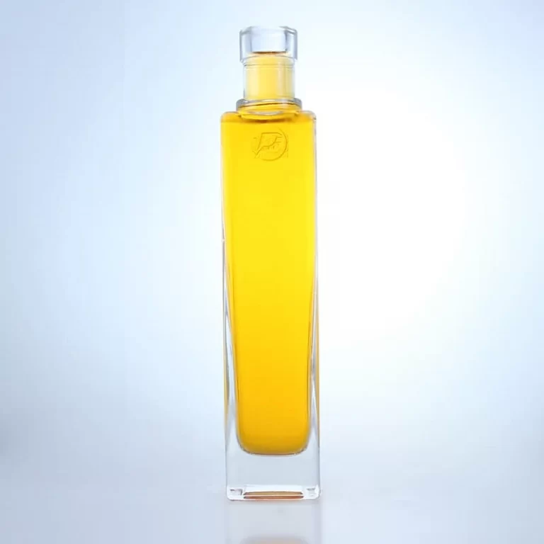 292 - Unique 250ml Square Glass Bottle With Cork