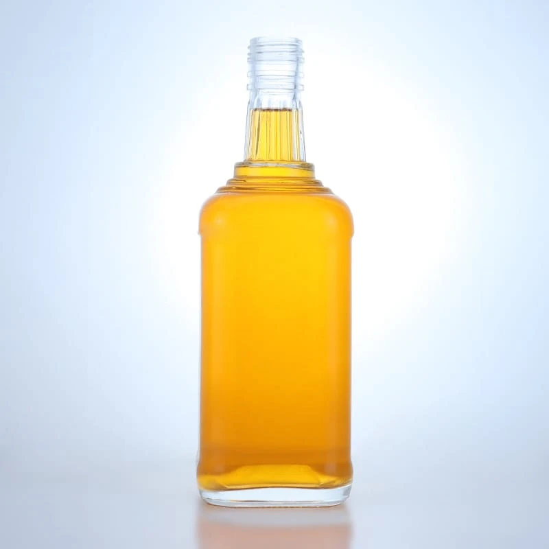 330-Factory Wholesale square whiskey Glass Bottle with screw cap