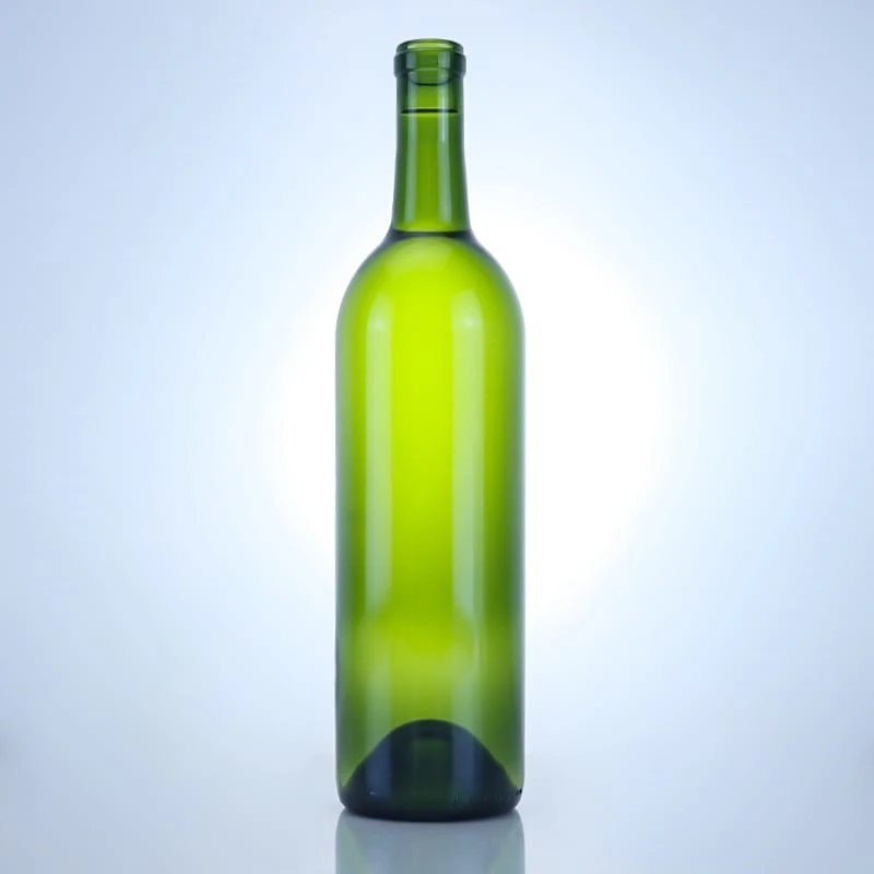 339-750ml factory custom green whiskey glass bottle