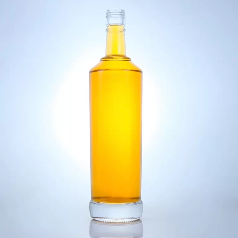 346- 700ml factory made round shape whiskey glass bottle