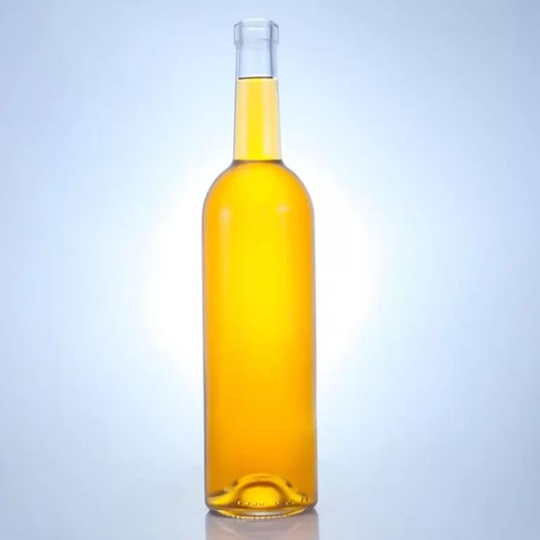 346- 700ml factory made round shape whiskey glass bottle