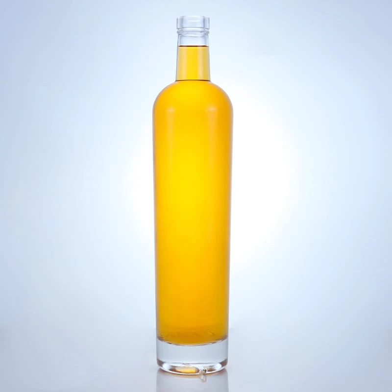 368- 750ml Factory custom wholesale round liquor glass bottle