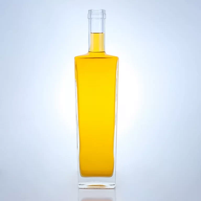 377- 375ml Factory hot sale flat shape vodka glass bottle