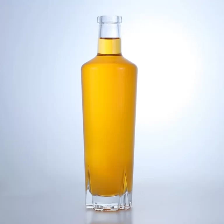 387-375ml factory customized round shape whiskey glass bottle