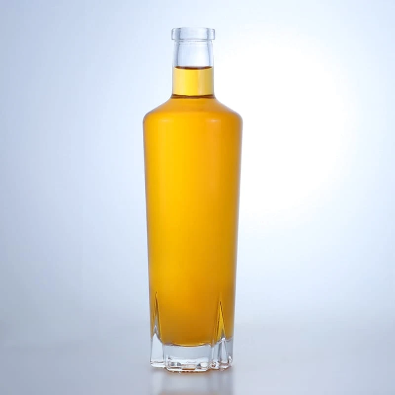 387-375ml factory customized round shape whiskey glass bottle