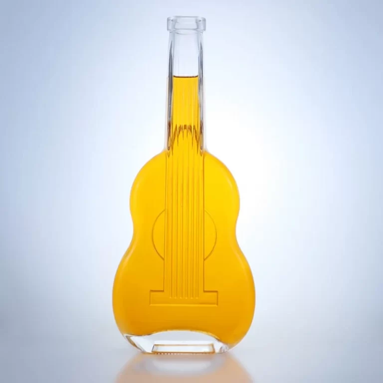 394-750ml Factory custom violin shaped vodka glass bottle