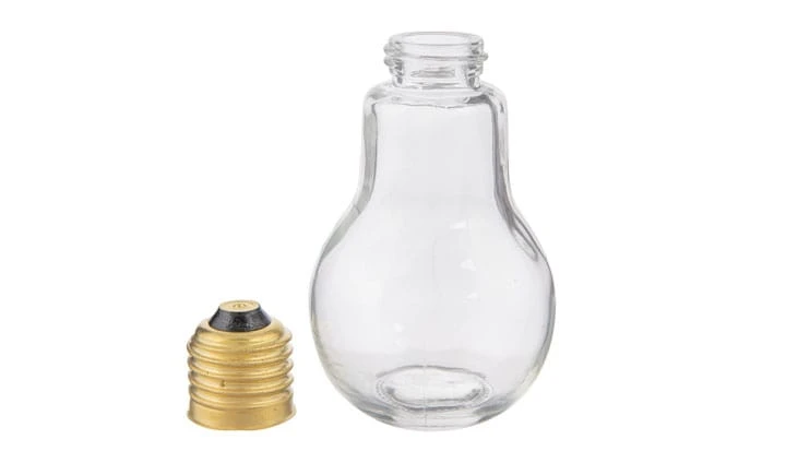 Creative design——light bulb shaped glass bottle